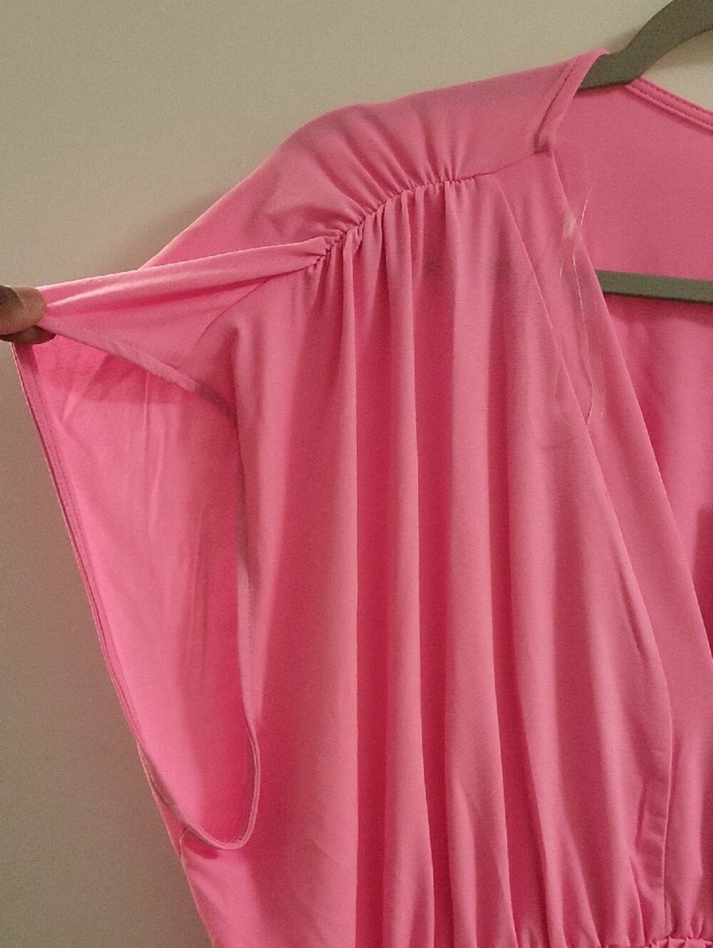 Dear Scarlett Bright Pink V-Neck Babydoll Cap Sleep Top Size 2x - Picture 3 of 5